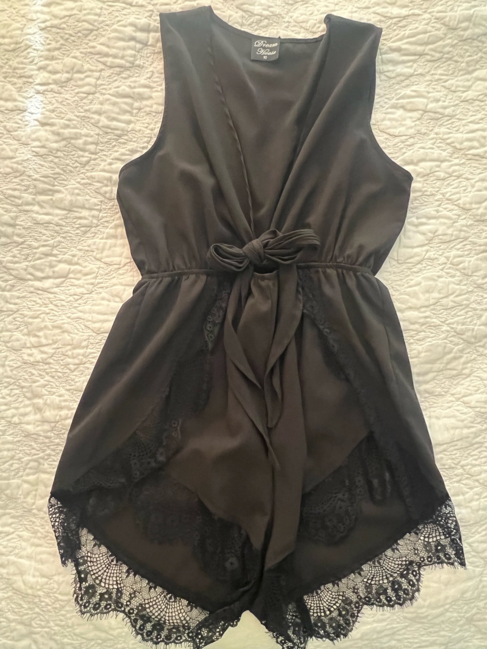 Black Knot-Front Women's Romper